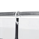 Punch-free Shower Bath Curtain Rod Telescopic Curved Pole Rod Spring w/ 12 Hooks