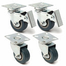 4pcs 50mm Heavy Duty Rubber Swivel Castor Wheels Trolley Caster Brake