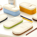 Color Canvas Stretch Pencil Case Double Layer Large Capacity Pencil Box Cute Pencilcase Kids School Stationery