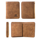 IPRee Men's Vintage RFID Blocking Trifold Wallet PU Leather ID Credit Card Holder