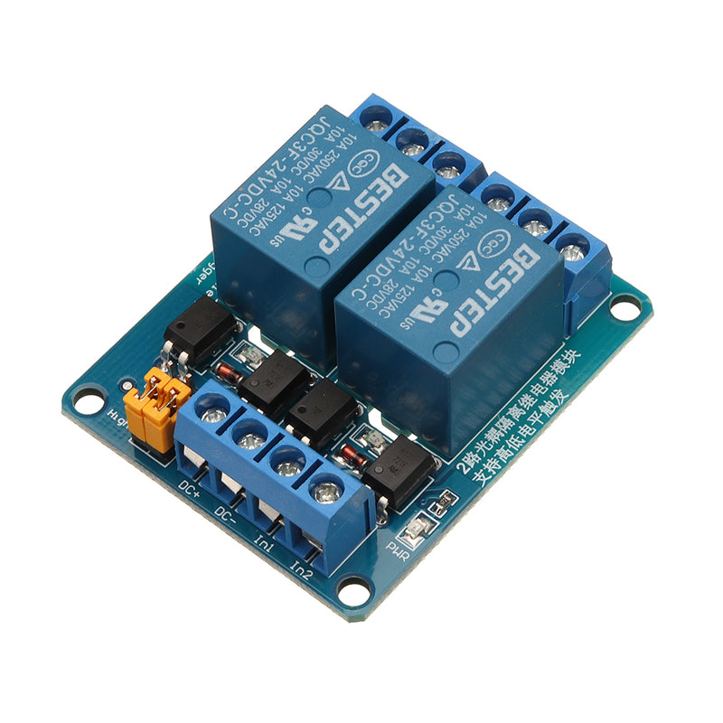 BESTEP 2 Channel 24V Relay Module High And Low Level Trigger For Auduino
