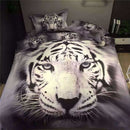 3 PCS Bedding Sets 3D Animal Tiger Head Printing Quilt Cover Pillowcase For Full Size