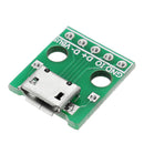 5pcs Micro USB To Dip Female Socket B Type Microphone 5P Patch To Dip With Soldering Adapter Board