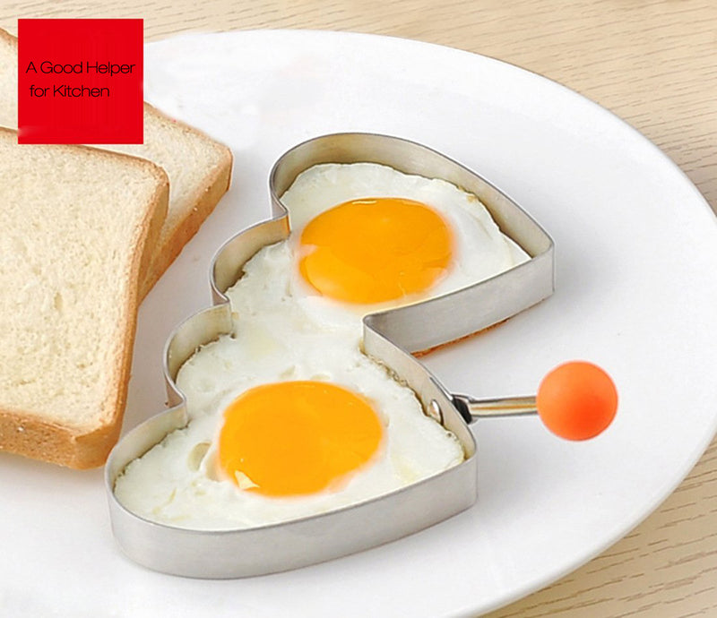 KCASA KC-ER096 Stainless Steel Heart Shape Fried Egg Mold Pan Cake Omelette Ring Kitchen Tools