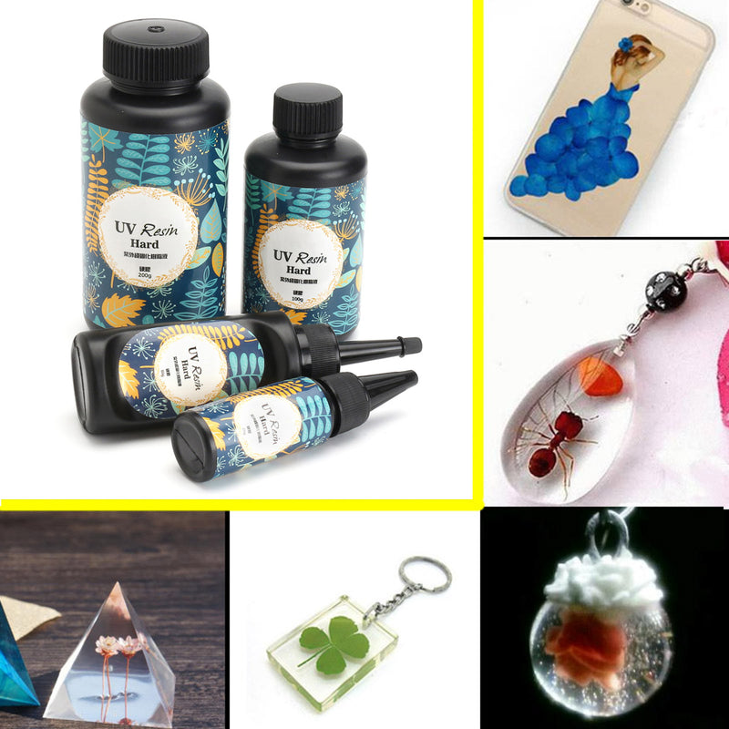 UV Resin Hard Ultraviolet Solar Sunlight Curing Cure Activated Crystal Glue 25/60/100/200g