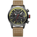 Megir 2110 Fashion Men Watch Waterproof Luminous Display Chronograph Leather Strap Sport Quartz Watch