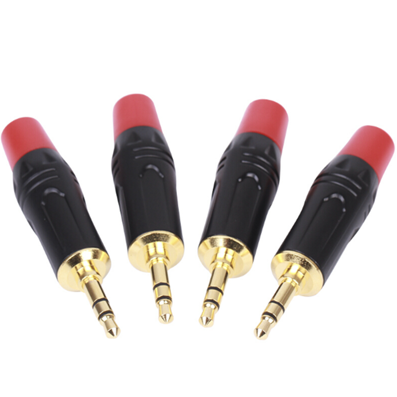 Choseal QD2008R 4Pcs Plug  Audio Connector 3.5mm Audio Plug Gold-plated Audio Cable Terminal