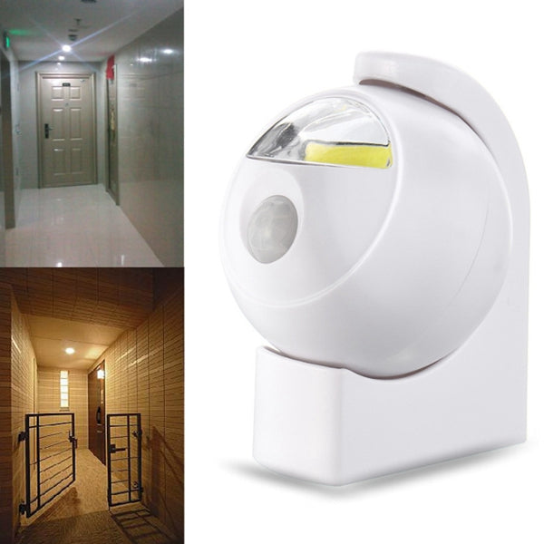 Wireless COB LED PIR Motion Sensor Battery Powered Night Light Wall Cabinet Lamp