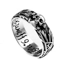 Punk Biker Skull Finger Ring Titanium Steel Men Women Couple Size 8-11 Jewelry