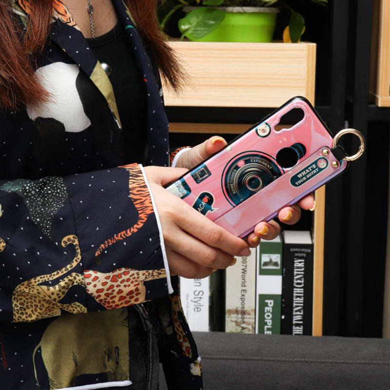 Bakeey Blue Ray Wrist Strap Shockproof Soft Silicone Protective Case for Xiaomi Redmi Note 7 / Note 7 Pro