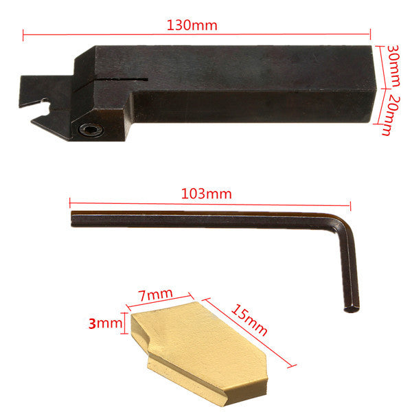 ZQ2020R-3 Lathe 20mm Parting Off Turning Tool Holder With 10pcs SP300 3mm Carbide Inserts