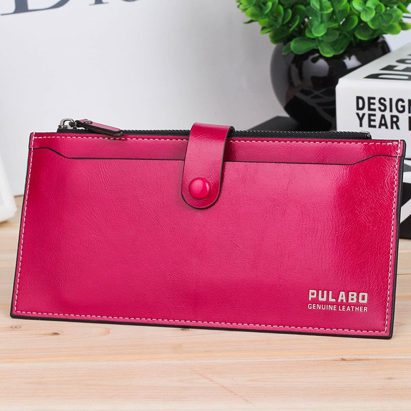 New Fashion Women High Quality PU Leather Long Wallet Zipper Handbag Card Holder Coin Purse