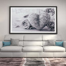 45x80cm Grey Heart Rose Canvas Wall Art Frameless Paintings Pictures Home Decor