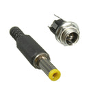 2X 2.1mm x 5.5mm DC Connector Male Plug And Female Panel Mount Socket
