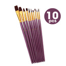 10Pcs Paint Brushes Nylon Hair Brushes for Acrylic Watercolor Painting Artist Professional Painting Kits Drawing Pen