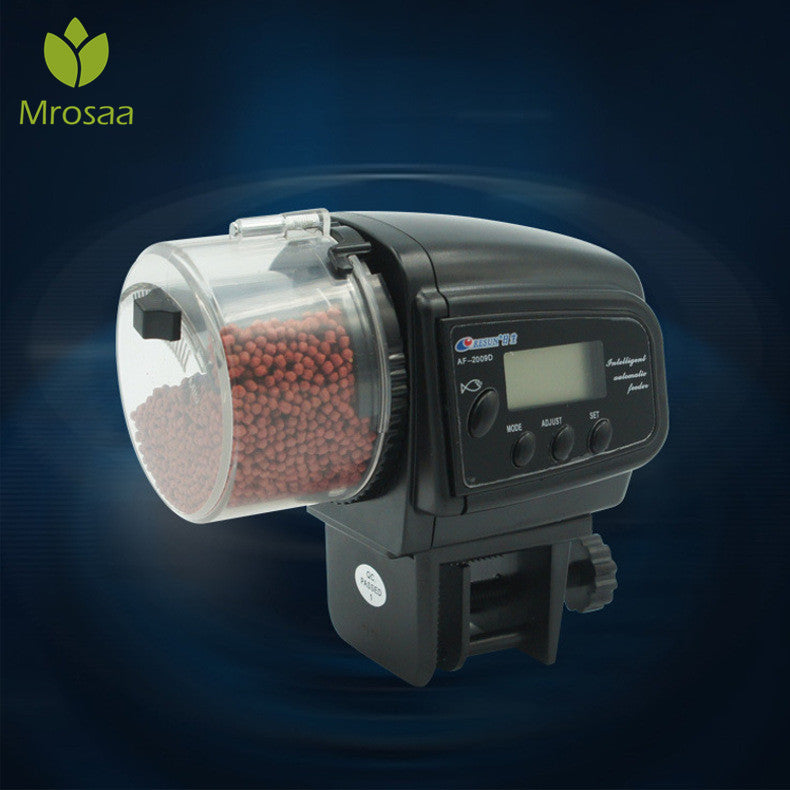 Mrosaa LCD Electronic Automatic Fish Feeder Dispenser Timer Automatic Tank Food Feeding Machine Aquarium Auto Fish Feeder Timer