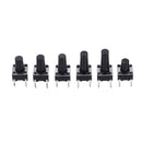 100pcs 10 Models 6x6 Tact Switch Tactile Push Button Switch Kit Height 4.3MM-13MM DIP 4P Micro Switch 6x6 Key Switch