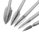 HILDA 3mm Shank 5Pcs 3-8mm Milling Cutters White Steel Three Blades Wood Carving Knives