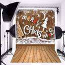 5x7FT Merry Christmas Wood Wall Photography Backdrop Background Studio Prop