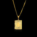 Religious Gold Muhammad Book Box Pendant Chain Islam Muslim Necklace for Men