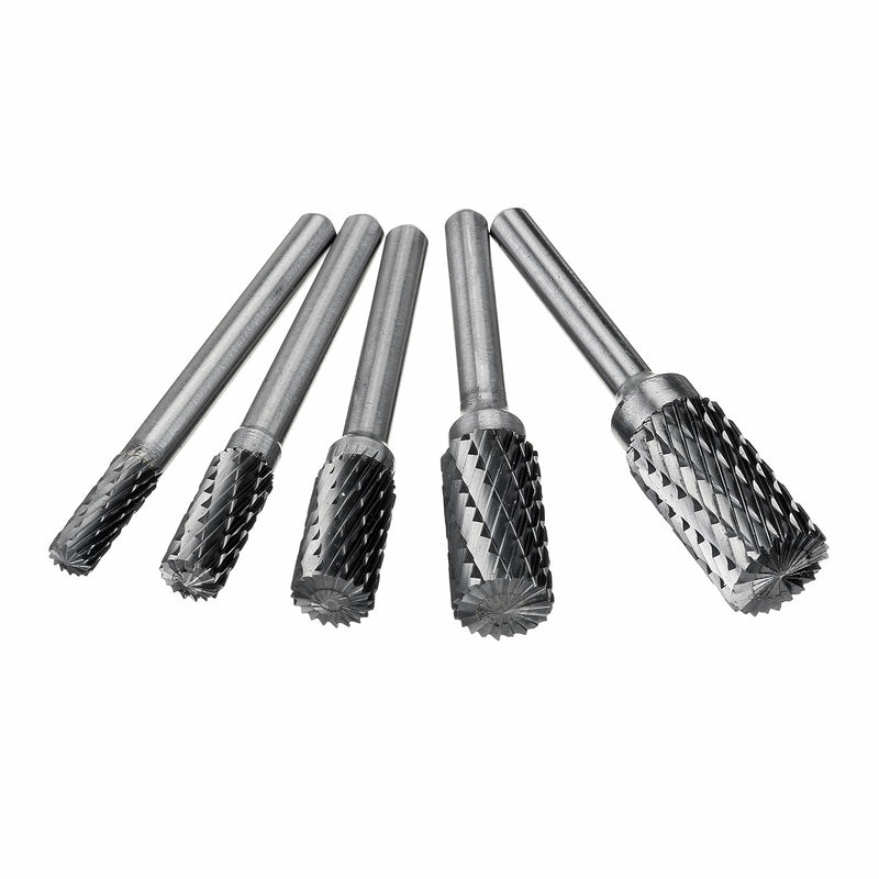 5pcs 6-14mm Tungsten Carbide Rotary Burr Die Grinder Drill Bits Set for Woodworking