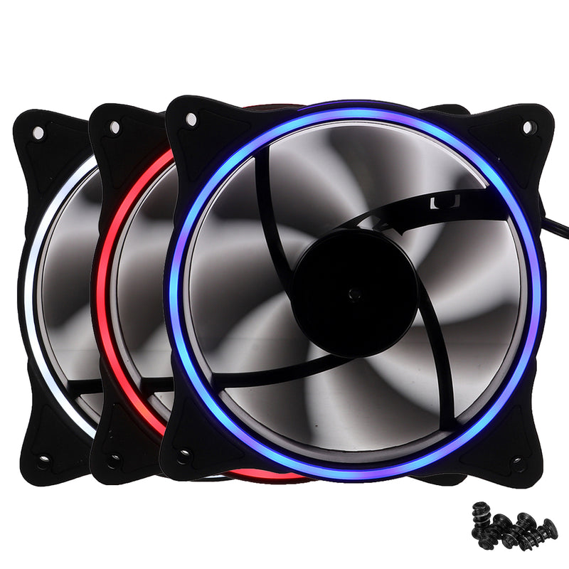 PC Case Fan Computer Ultra Silent LED Lights Cooler Cooling Heatsink Fan