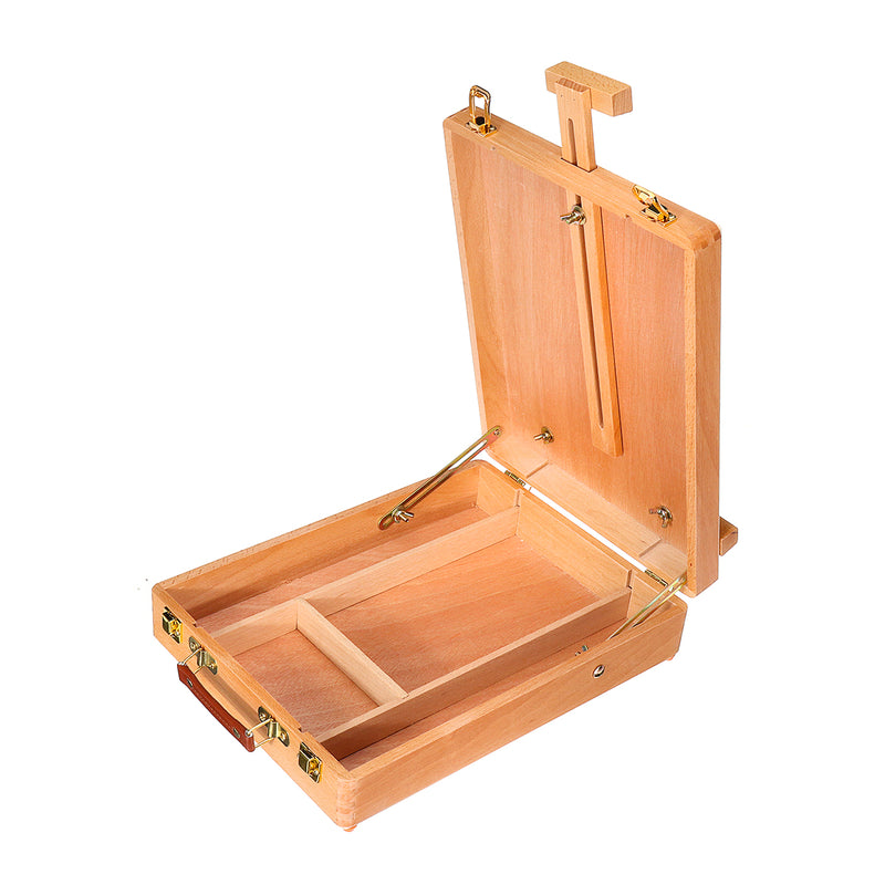 Portable Wooden Art Box Oil Painting Drawing Table Box Paint Rack Liftable Painting Storage Box Desktop Easel Art Supplies for Painting Sketch