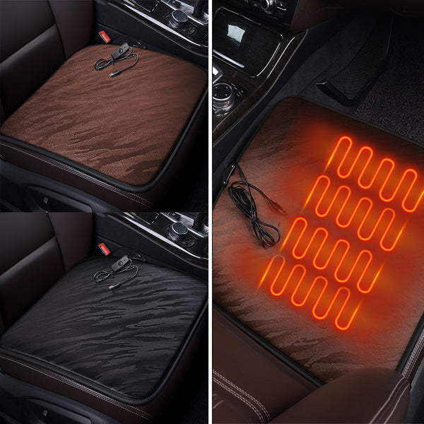 Auto Heating Seat Covers Cushion Electric Blanket Heat Down Plush Car Heating Pad Home