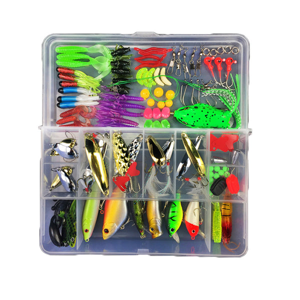 ZANLURE 106pcs All Depth Mixed Fishing Lure Sets Hard Baits/Soft Lures Fake Artificial Bait With Box