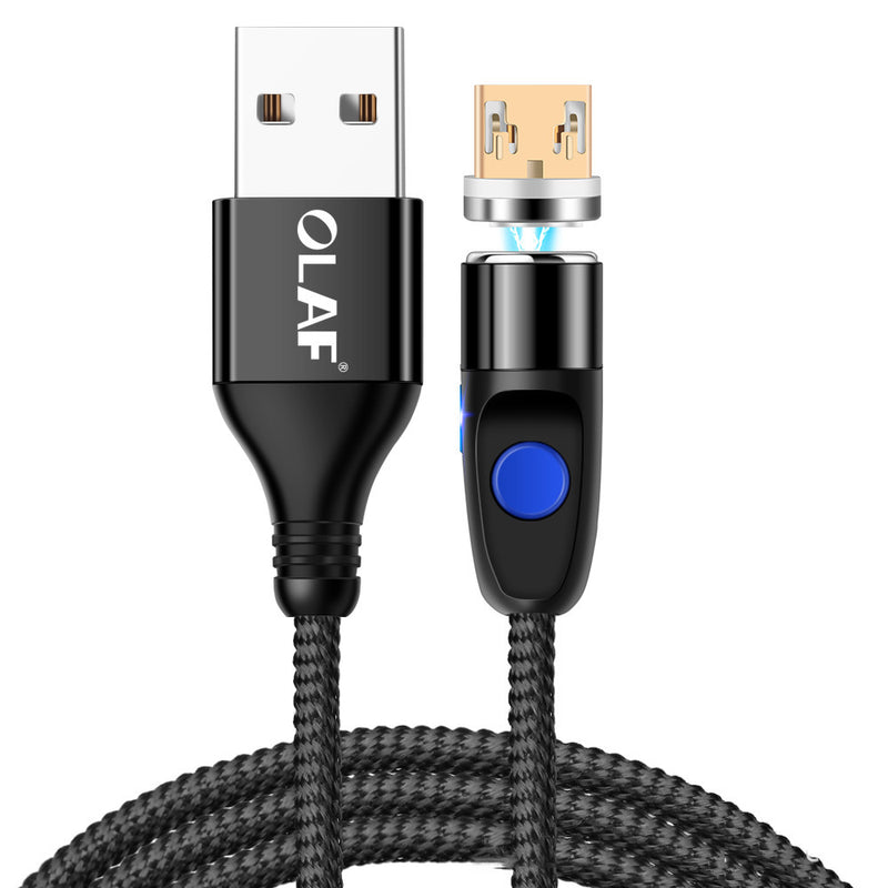 OLAF 3A Micro LED Magnetic Fast Charging Data Cable For Oneplus 7 HUAWEI P30 XIAOMI MI9 S10 S10+