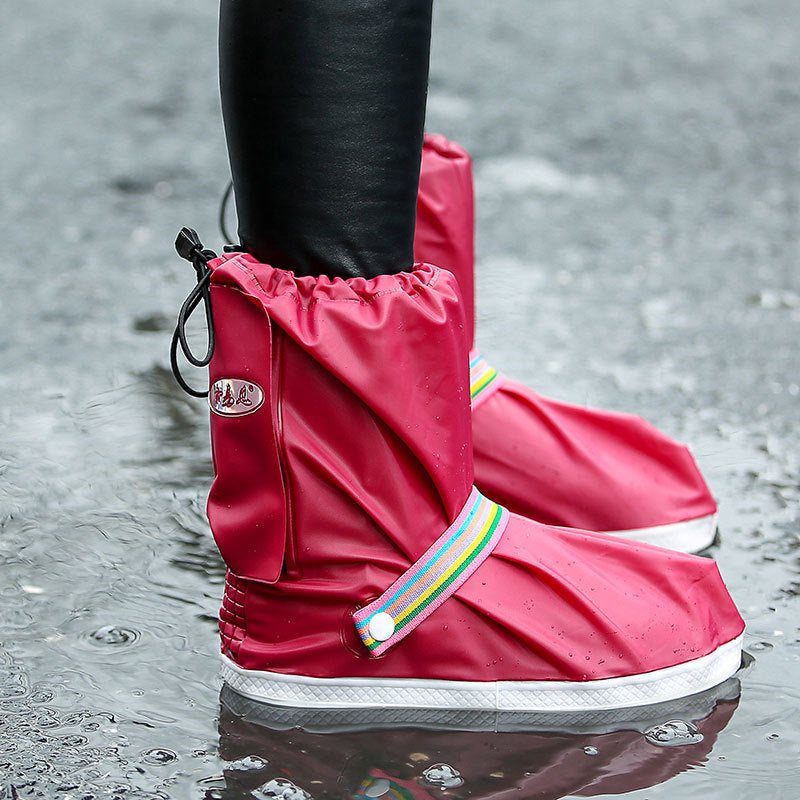 4 Colors Waterproof Men Women Rain Boots Cover Non-slip Rainbow Rain Boots