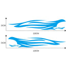 4Pcs 220x33cm DIY Flame Fire Graphics Long Stripe Vinyl Decal Car Side Stickers