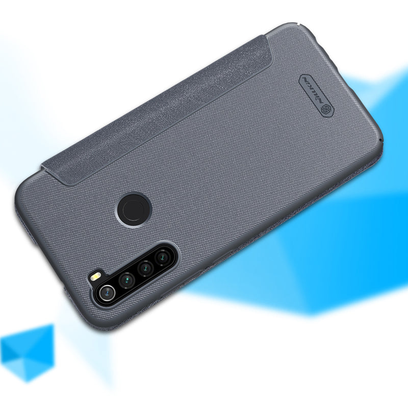 NILLKIN Flip Froseted Shockproof PU Leather Full Cover Protective Case for Xiaomi Redmi Note 8