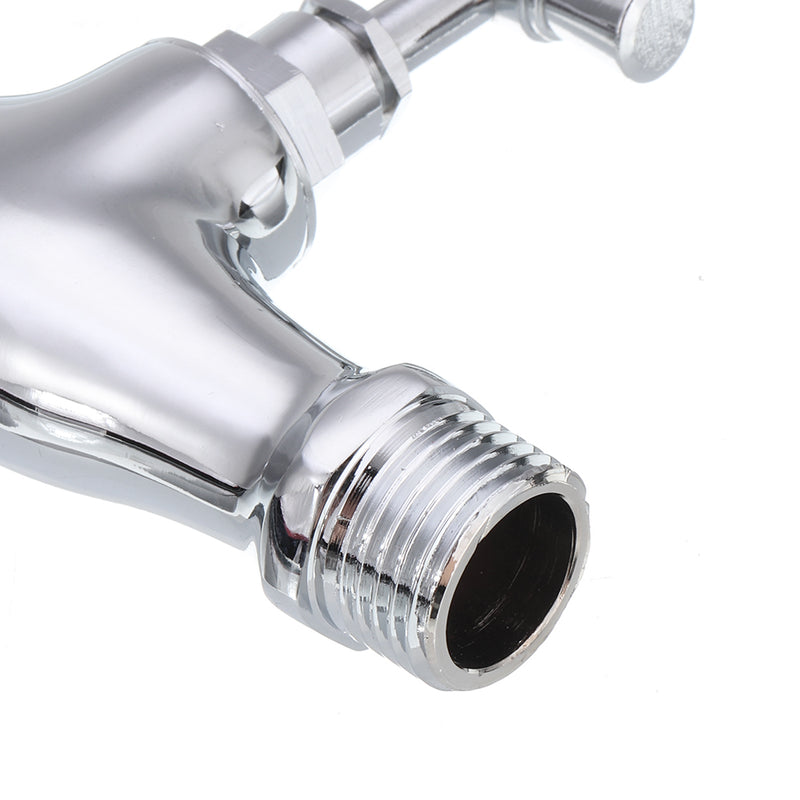 TMOK DN15 1/2'' Brass Chrome Tap Water Nozzle Single Control Faucet Bathroom Balcony Tap Thread Connection w/ Switch