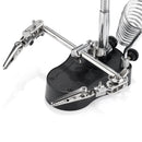 LED Helping Hand Clamp Magnifying Glass Soldering Iron Stand Lens Magnifier Tool