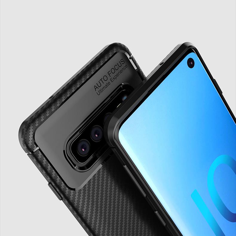 Bakeey Protective Case For Samsung Galaxy S10 6.1 Inch Slim Carbon Fiber Fingerprint Resistant Soft TPU Back Cover