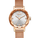 JULIUS 917 Simple Fashion Mesh Stainless Steel Strap Girls Quartz Watch