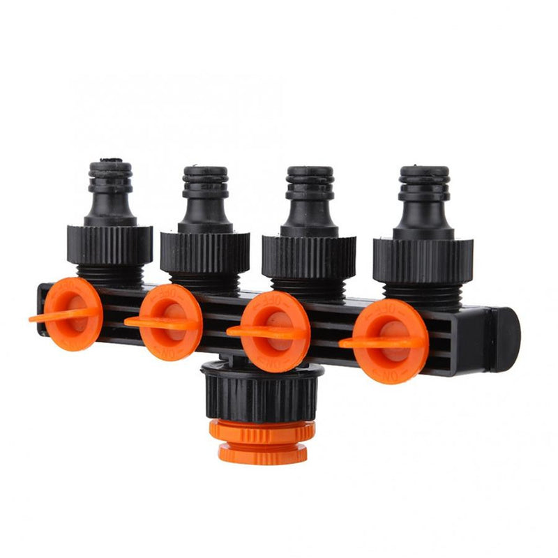 Universal 4 Way Household Garden Water Separator G1/2" G3/4" G1 Hose Pipe Splitter Valve Quick Connector Adapter for Irrigation Watering