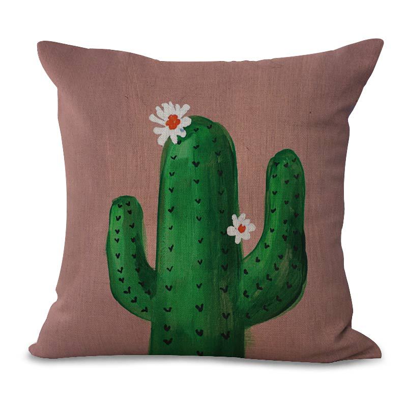 Honana 45x45cm Cactus 5 Optional Patterns Cotton Linen Sofa Pillow Case Cushion Cover