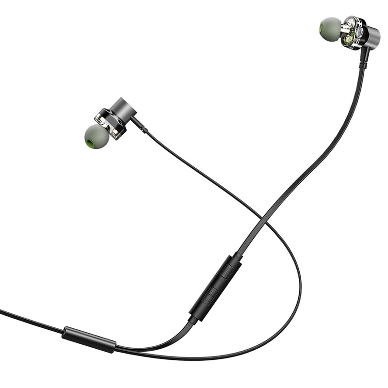 [Dual Dynamic] Awei Z1 Earphone 3.5mm Wired Control Magnetic Adsorption Bass Headphone with Mic