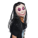 LED Scary Momo Mask Game Horror Mask Cosplay Full Head Momo Mask Big Eye With Long Wigs Halloween Party Props
