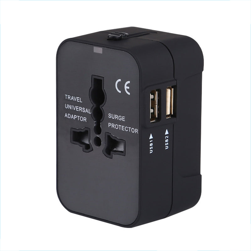 AUGIENB Global Travel Converter Dual USB Multifunction Conversion Power Plug Socket Traveling Universal Switch Plug