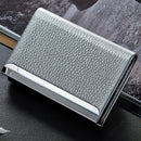 IPRee Aluminum Alloy Metal Card Holder PU Leather Credit Card Case ID Card Storage Box