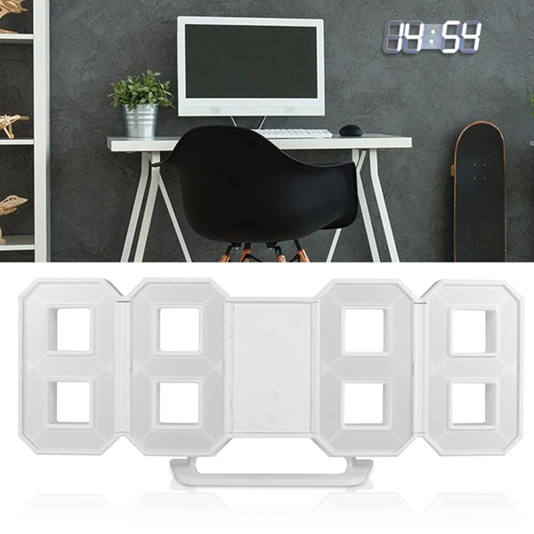 Modern LED Digital Clock Wall Light Table Night Lamp 12/24 Hour Display