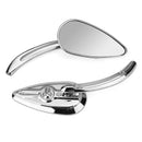 Motorcycle Chrome Skull Teardrop Rearview Mirrors For Harley Dyna Electra Glide