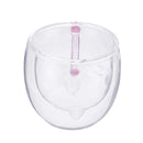 Cat Bear Glass Cup Double Wall Clear Tea Coffee Milk Drink Mug Container Decor