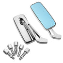 Pair 8mm/10mm Chrome Aluminum Alloy Motorcycle Side Rear View Mirrors