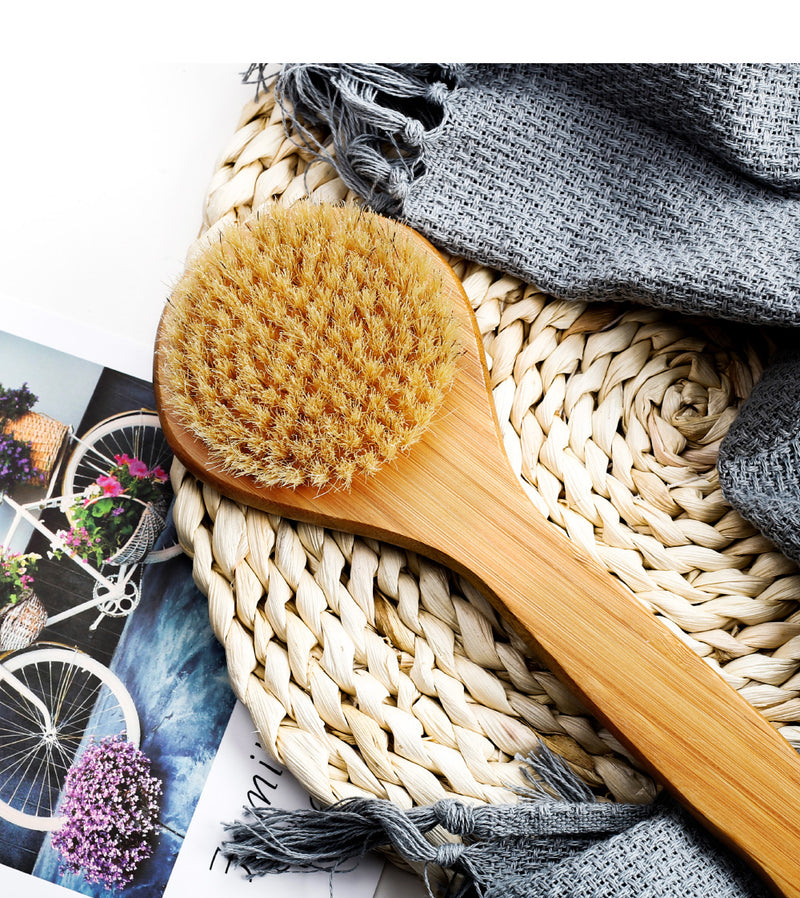 Honana BX Natural Bristle Cleaning Brushes Long Anti-slip Wooden Handle Body Brush Massage