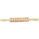 Loskii JM01687 Wooden Christmas Embossed Rolling Pin Dough Stick Baking Pastry Tool New Year Christmas Decoration