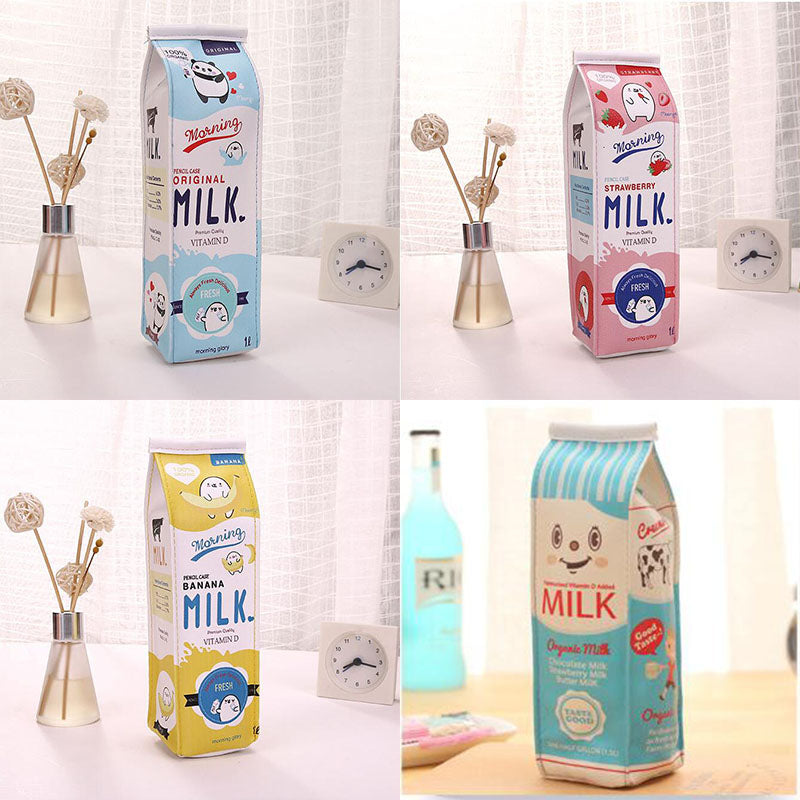 WAM PC-03 Milk Bottle Pencil Case PU Pen Storage Bag Pouch Office School Stationery Supplies